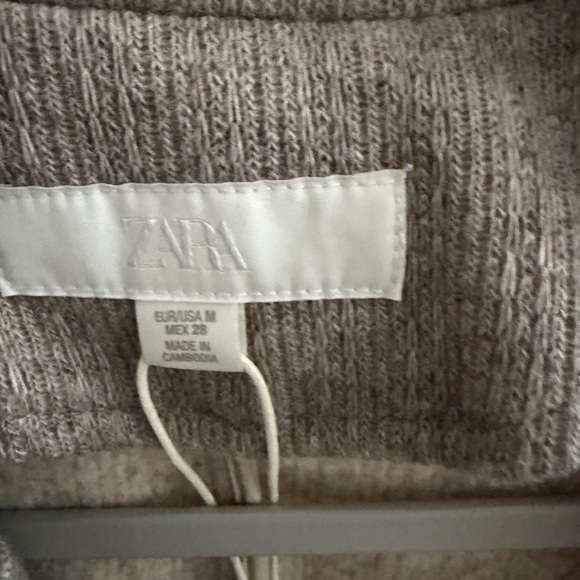 Zara Taupe Ribbed Blazer - Picture 2 of 4